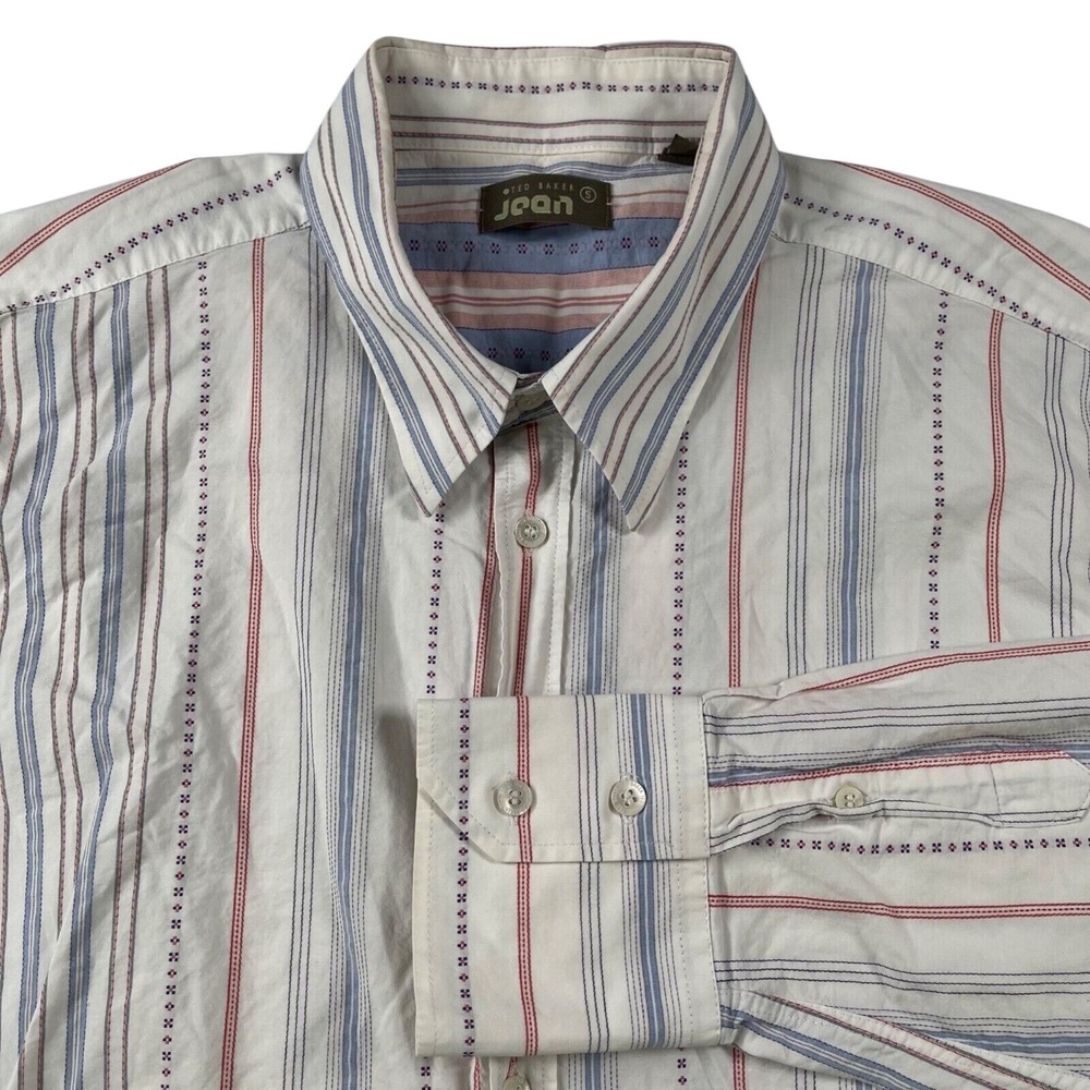 Ted Baker Jean Shirt Mens 5 Southwest Stripe Western L/S Button Up Work‎ Casual